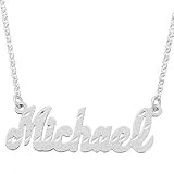Sterling Silver Diamond-cut Script Name Necklace - Personalized Jewelry