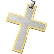 Joyas Alternativas Stainless Steel 18K Yellow Gold Cross Pendant with Our Father Prayer