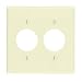 Leviton 86052 2-Gang Single 1.406-Inch Hole Device Receptacle Wallplate, Standard Size, Thermoset, Device Mount, Ivory