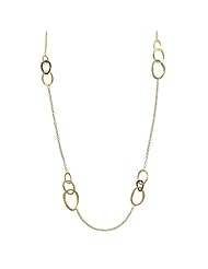 14KT Yellow Textured Links Necklaces Length = 36