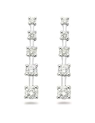 1/2 (0.46-0.55) Cts Diamond Five Stone Journey Earrings in 14K White Gold