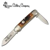 Queen Canoe 2 Blade Folding Knife w/ Stag Bone Handle
