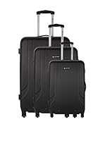 PLATINIUM Set de 3 trolleys rígidos (Negro)