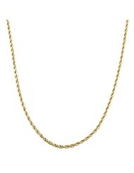 10K Yellow Gold Hollow Rope Twist Chain Lobster Clasp Necklace 4 MM 20 Inches