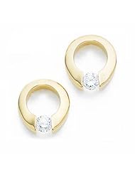 VS 0.50Ct Round Diamond Solitaire Drop Hoops Earrings 14K Gold