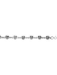 Sterling Silver Moon Charm Bracelet, 3/8 inch wide
