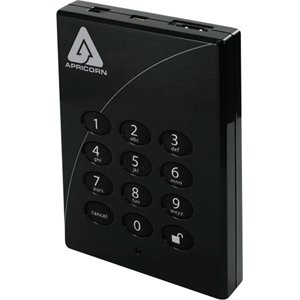 Apricorn Aegis Padlock A25-PLE256-640 640 GB External Hard Drive. 640GB PADLOCK PRO SECURE 256BIT AES PORTABLE DRIVE W/ESATA & USB COMBHD. USB, eSATA