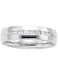 14K White Gold - 3/8 ct Diamond Duo Band