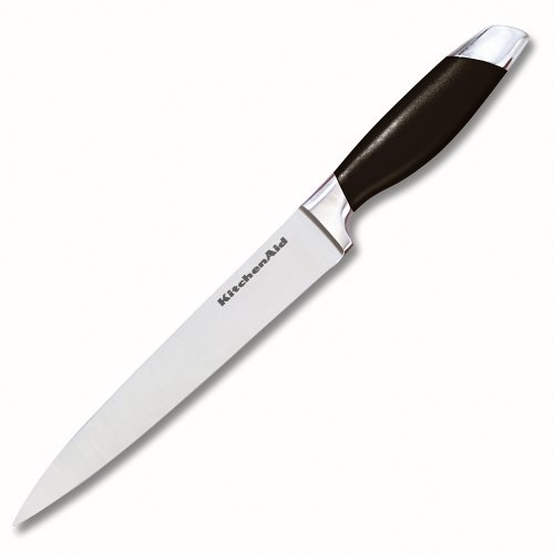 KitchenAid 8-Inch Black Silicone Handle Slicer Knife, Black
