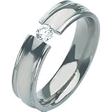 Titanium 0.25 cttw GI Diamond Wedding Band Sz 12.5