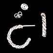 Southwestern Navajo Handmade Sterling Silver Twisted Hoop Earrings, #TP176