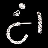 Sterling Silver Twisted Hoop Earrings, #1874