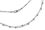 14K White Gold Two String Bead Chain Necklace