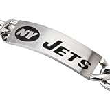 Stainless Steel New York Jets Name Logo ID Bracelet