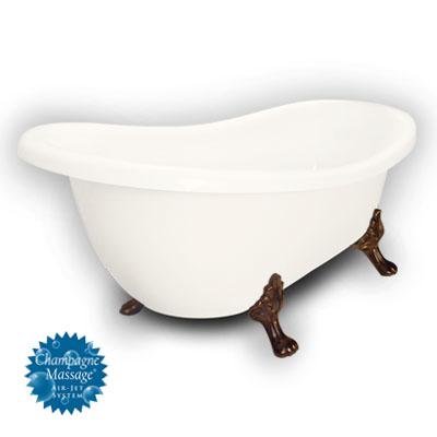 American Bath Factory B1-1720-BB-DM7-M2-25-OC-C1-LH Churchill Slipper Clawfoot Bathtub in Bisque, Pa