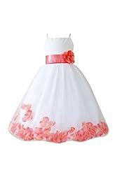 Girls Spaghetti Strap Satin/Tulle Lace Flower-Girl Dress  With a Sash 