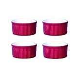 Emile Henry Provencal 6-Ounce Ramekins, Set of 4, Cerise Red