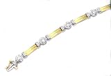 Stunning! 14K Yellow-gold Women's 6=4mm 1 1/2CT TW High-Polish Moissanite Tennis Bracelet