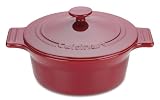 Cuisinart Chef's Classic Ceramic Bakeware 1-Quart Round Baker with Lid Red