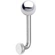 14 Gauge 5mm Steel Ball Vertical Hood Piercing - 3/8" 2mm Rise