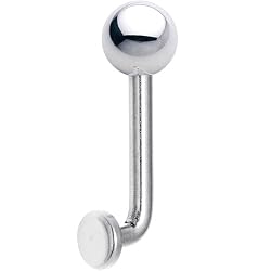 14 Gauge 5mm Steel Ball Vertical Hood Piercing - 3/8" 2mm Rise