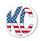KC HiLiTES 5116 White Plastic 6 Round Light Cover with Patriot KC Logo