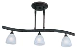 ET2 Lighting E30041-11 Fuse 3-Light Ceiling Flush Mount, Bronze with Matte White Glass