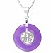 Stunning! Sterling Silver Lavender Jade Blessing Pendant