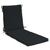 Strathwood Hardwood Chaise Lounge Chair Polyester Cushion, Solid Black