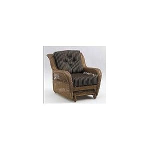 Fire Stone Single Wicker Glider W Espresso Cushions by