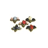 New A Pet's World Barrette Rosette 40mm Black/Red for Dog's Hair Beautiful Charming Top Quality