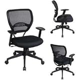 Office Star 5500 Space Air Grid Mid-Back Swivel Chair, Black, 20-1/2w x 19-1/2d x 42h