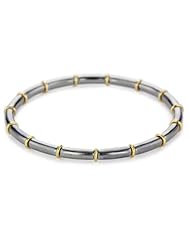 GURHAN "Midnight" Silver with High Karat Gold Accents Bangle Bracelet