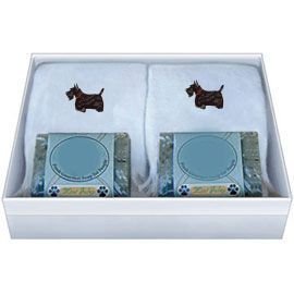 Double Gift Box with ScottishTerrier Soap and Towel