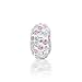 Bling Jewelry Light Pink White Stripe Swarovski Crystal Bead 925 Sterling Silver Fits with Pandora Bracelets picture