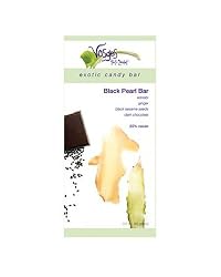 Vosges Black Pearl Chocolate Bar, 3-Ounce Bars (Pack of 4)