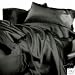 New Queen Size Satin Sheet Set - Includes 1 fitted sheet, 1 flat sheet and 2 pillow cases - Black