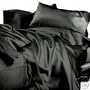 New Queen Size Black Satin Sheet Set - Includes 1 fitted sheet, 1 flat sheet and 2 pillow cases