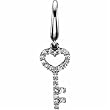 Diamond Skeleton Key Charm