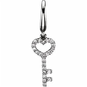 Diamond Skeleton Key Charm
