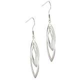 Sterling Silver Dangle Eye Shaped Earrings