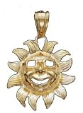 14kt Gold Sun with Sunglasses Charm-PC6081
