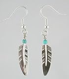 Sterling Silver and Turquoise Feather Earrings by Jennifer Tracey, #2081