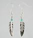 Sterling Silver and Turquoise Feather Earrings by Jennifer Tracey, #2081