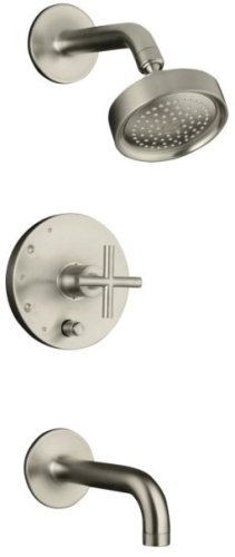 Purist Bath & Shower Rite-Temp Trim w/ 90-Degree Bath Spout & Cross Handle - K-T14421-3
