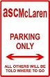 ASC MCLAREN PARKING sign street car classic