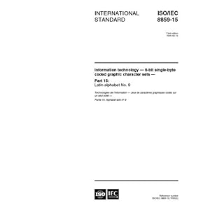 ISO/IEC 8859-15:1999, Information technology -- 8-bit single-byte coded graphic character sets -- Part 15: Latin alphabet No. 9