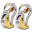 Two Tone Diamonds Fashion Earrings