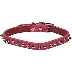 Petco Pink Leather Spiked Dog Collar