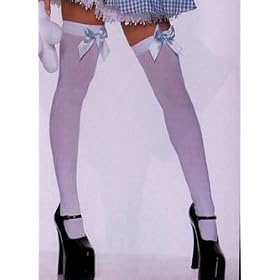 Leg Avenue Thigh Highs w/ Blue Plaid Bow